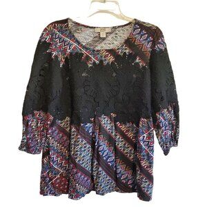 Vintage America Blues Blouse BoHo